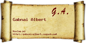 Gabnai Albert névjegykártya
